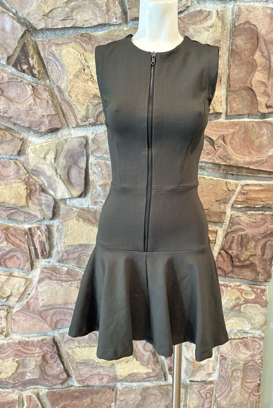 Robert Rodriguez Womens Knee Length Stretch Pleats Sleeveles Dress Black Size XS
